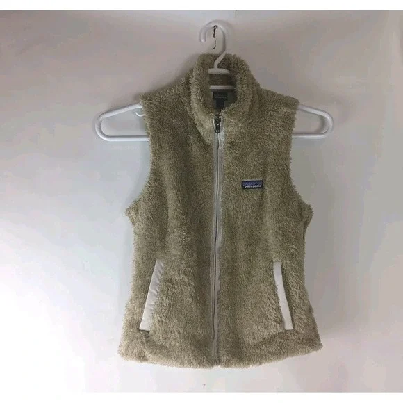 Patagonia Los Gatos Zip Up Vest Women's Small Sherpa Fleece Tan - Picture 1 of 11